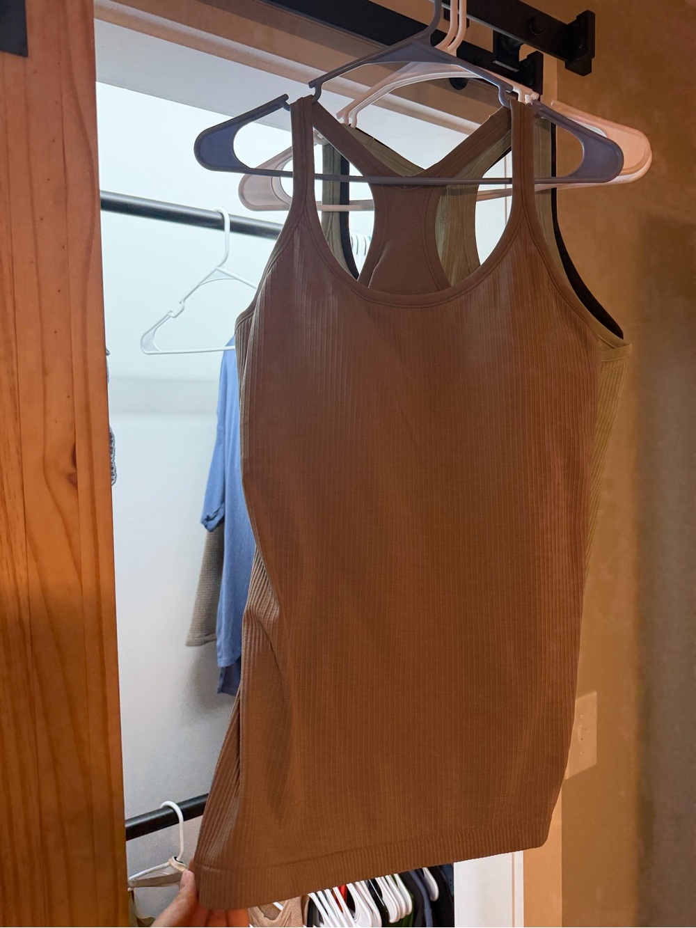 lululemon athletica Ribbed Racerback Tank Top in Brown